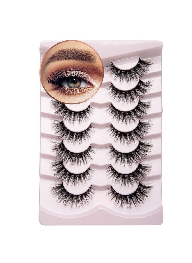 Lashes Mink False Eyelashes Natural Wispy Lashes Soft Faux Mink Lashes Fluffy False Lashes 16Mm A04