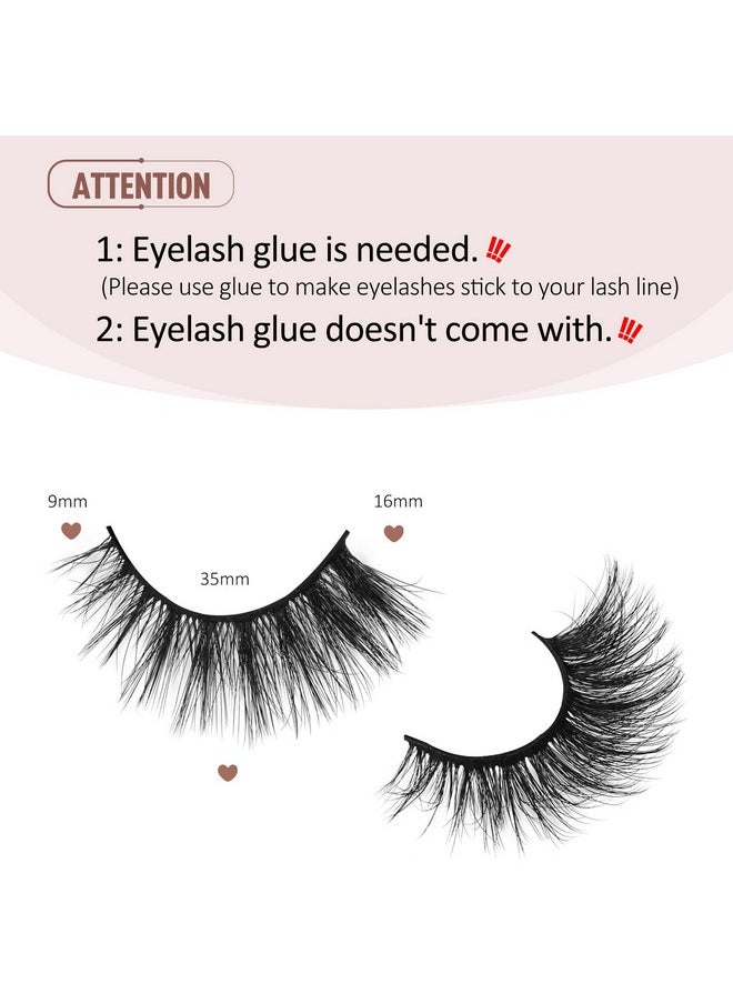 Lashes Mink False Eyelashes Natural Wispy Lashes Soft Faux Mink Lashes Fluffy False Lashes 16Mm A04