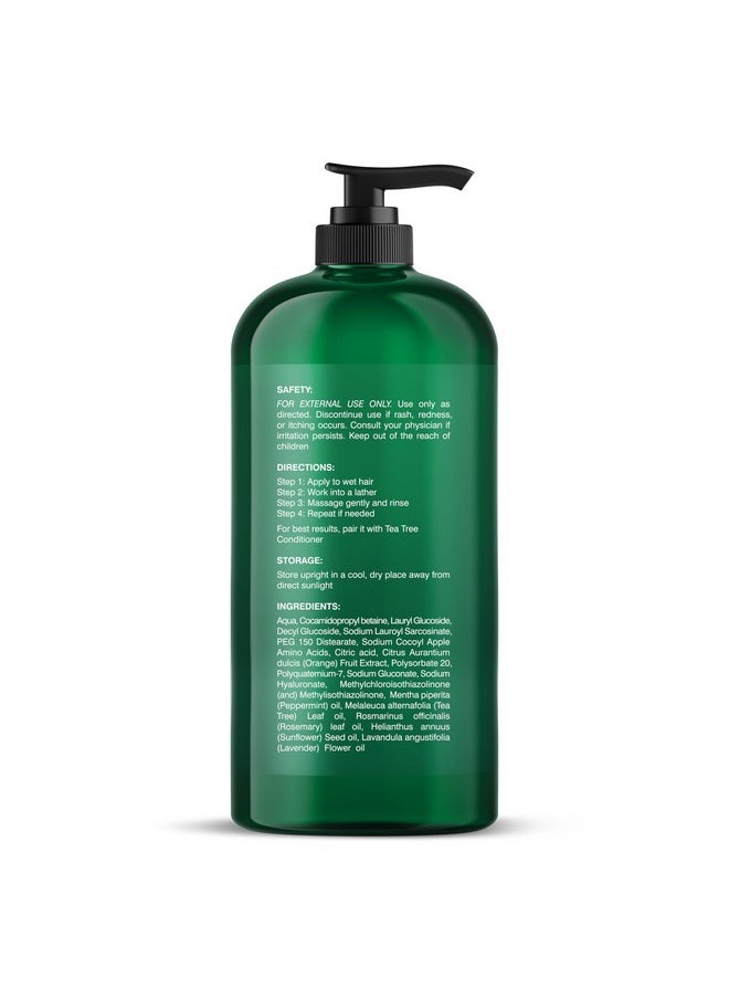 Tea Tree Shampoo, Vitamin C, Peppermint, Lavender And Rosemary Oil, Fights Dandruff And Dry Scalp, 16 Fl Oz