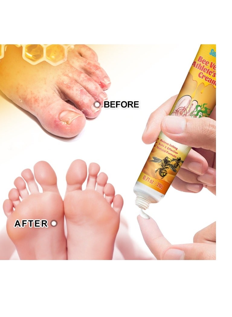 Bee Venom  Athletes Foot Cream Athlete's Foot Odor Foot Cream Antifungal Cream Antibacterial Cream For Athletes' Foot Sterilization Treatment Anti-infection Foot Care Repair 20g