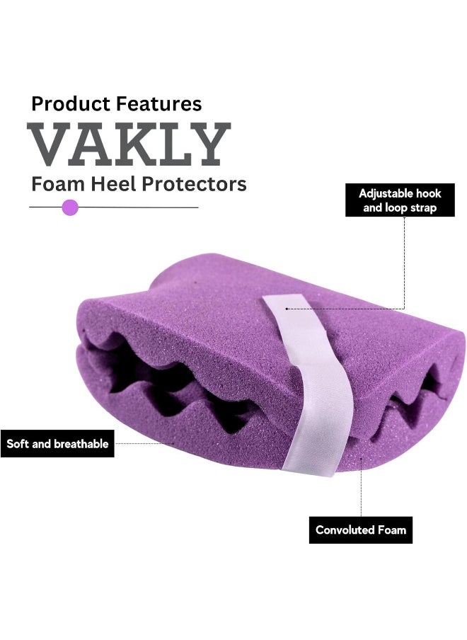 Convoluted Foam Heel Protectors Eggcrate Cushion Pillow Protector To Relieve Pressure From Sores And Ulcers, Purple, 1 Pair (Pack Of 1)