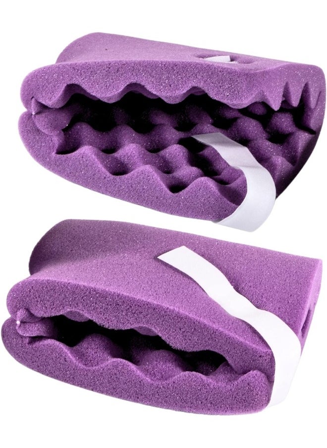 Convoluted Foam Heel Protectors Eggcrate Cushion Pillow Protector To Relieve Pressure From Sores And Ulcers, Purple, 1 Pair (Pack Of 1)