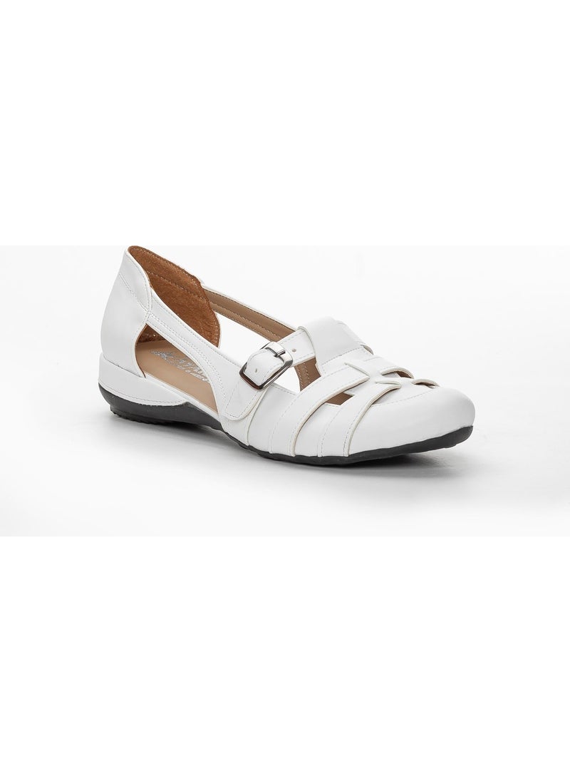 Slices Shoes Buckle White Women's Casual Shoes