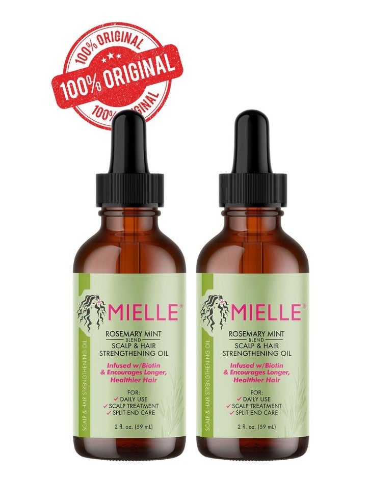 Pack Of 2, Rosemary Mint Scalp And Hair Strengthening Oil - 59ml