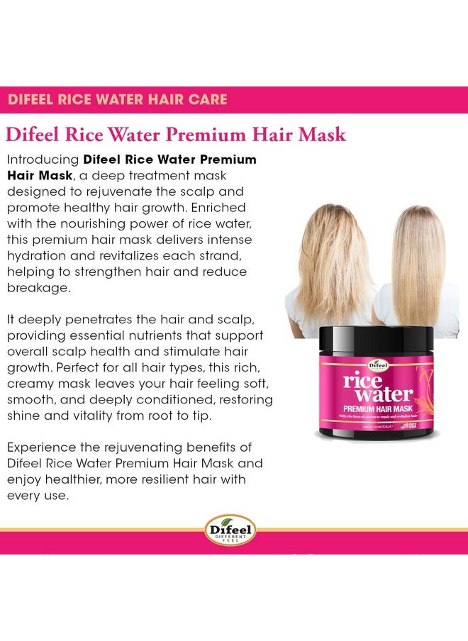 Premium Rice Water Hair Mask 12 Oz. - Rice Water Hair Mask For Dry, Damaged Hair. Deep Repair Hair Mask