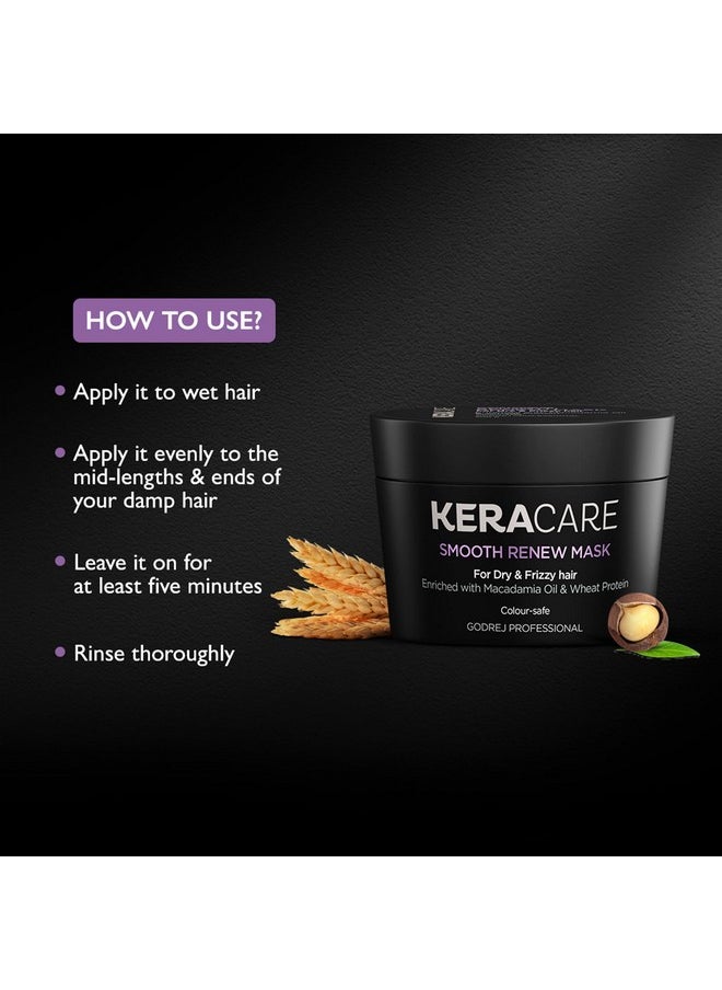Fresh Keracare Smooth Renew Mask (200G) | Manages Dryness And Frizz | Enriched With Macadamia Oil & Hydrolyzed Wheat Protein,1 Count