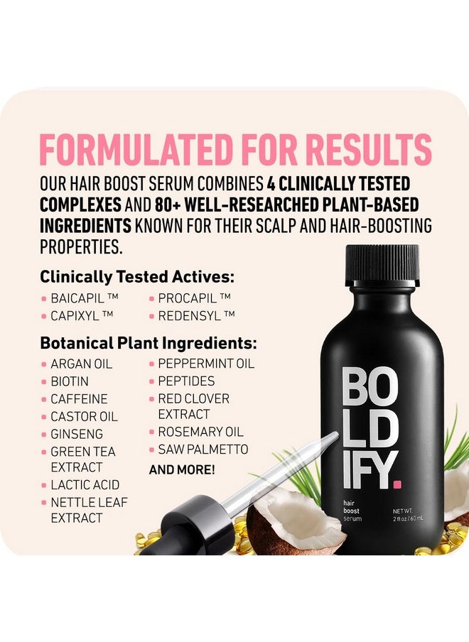 Hair Growth Serum - 2 Oz, 30 Natural Boosters + 4 Clinically Proven Peptides, Lightweight Non-Greasy Scalp Treatment For Thicker, Fuller Hair For Women & Men