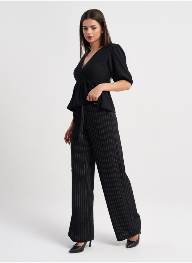 Black Pinstripe Set