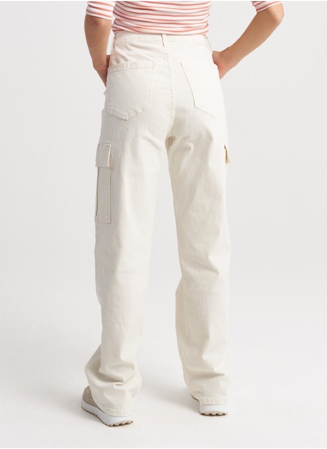 Cream Utility Cargo Pants