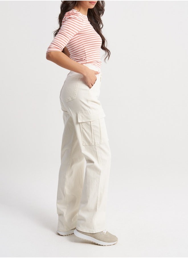 Cream Utility Cargo Pants