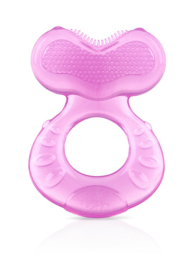 Silicone Teethe-Eez Teether With Bristles, Includes Hygienic Case, Pink