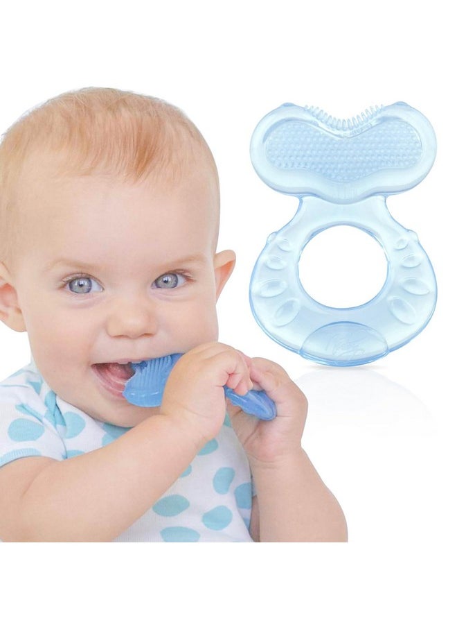 Silicone Teethe-Eez Teether With Bristles, Includes Hygienic Case, Blue