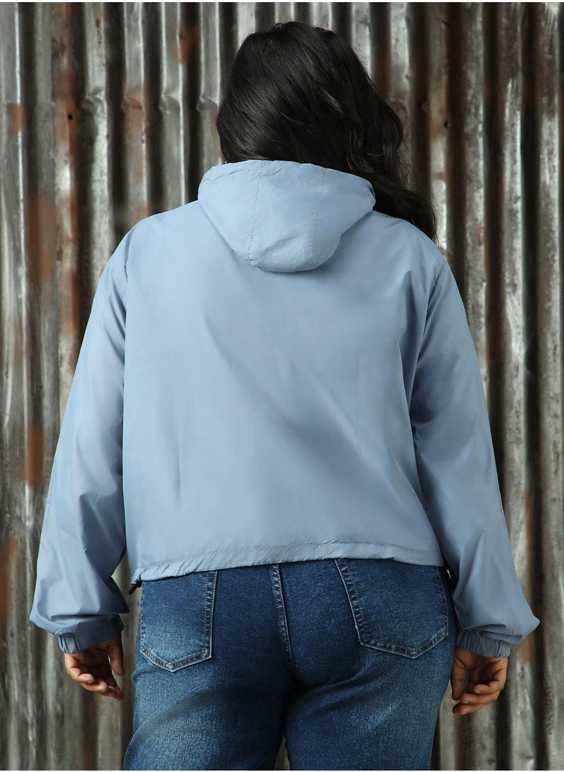 Women's Grey Sky 100% Polyester Solid Jacket