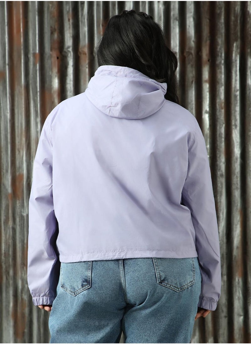 Women's Mauve 100% Polyester Solid Jacket