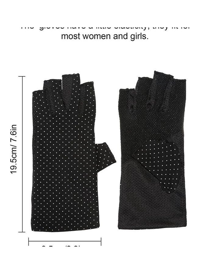 Pair Of Casual Printed Gloves Black