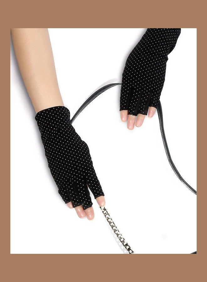 Pair Of Casual Printed Gloves Black