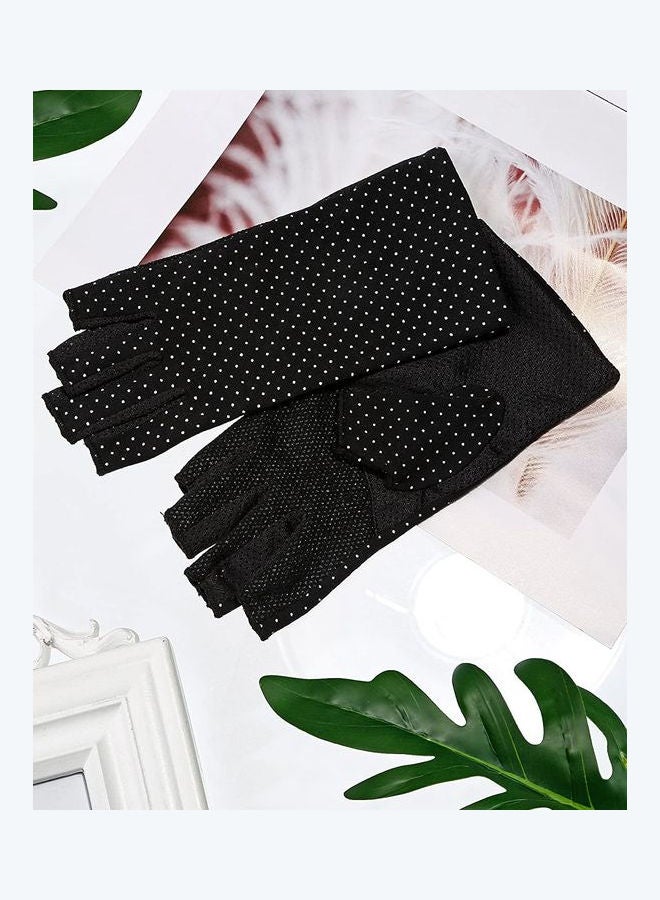 Pair Of Casual Printed Gloves Black