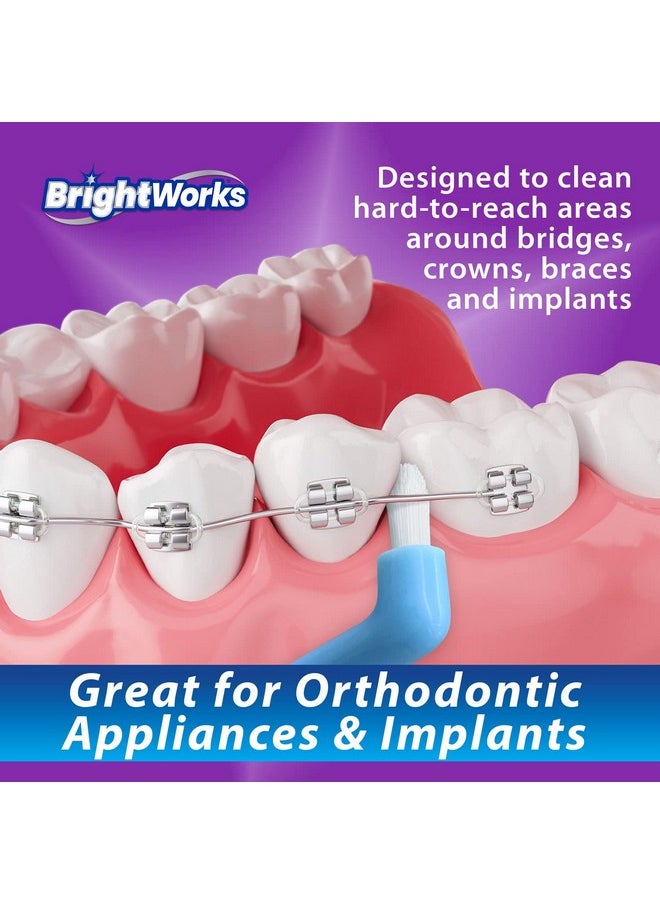 Manual End Tuft Brush, Cleans Difficult Areas Such As Around Crowns, Bridges, Implants And Wider Gaps Between Teeth (Pack Of 3)
