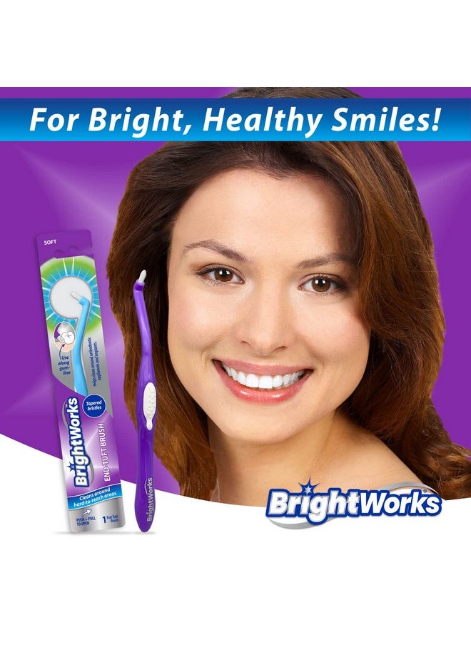 Manual End Tuft Brush, Cleans Difficult Areas Such As Around Crowns, Bridges, Implants And Wider Gaps Between Teeth (Pack Of 3)