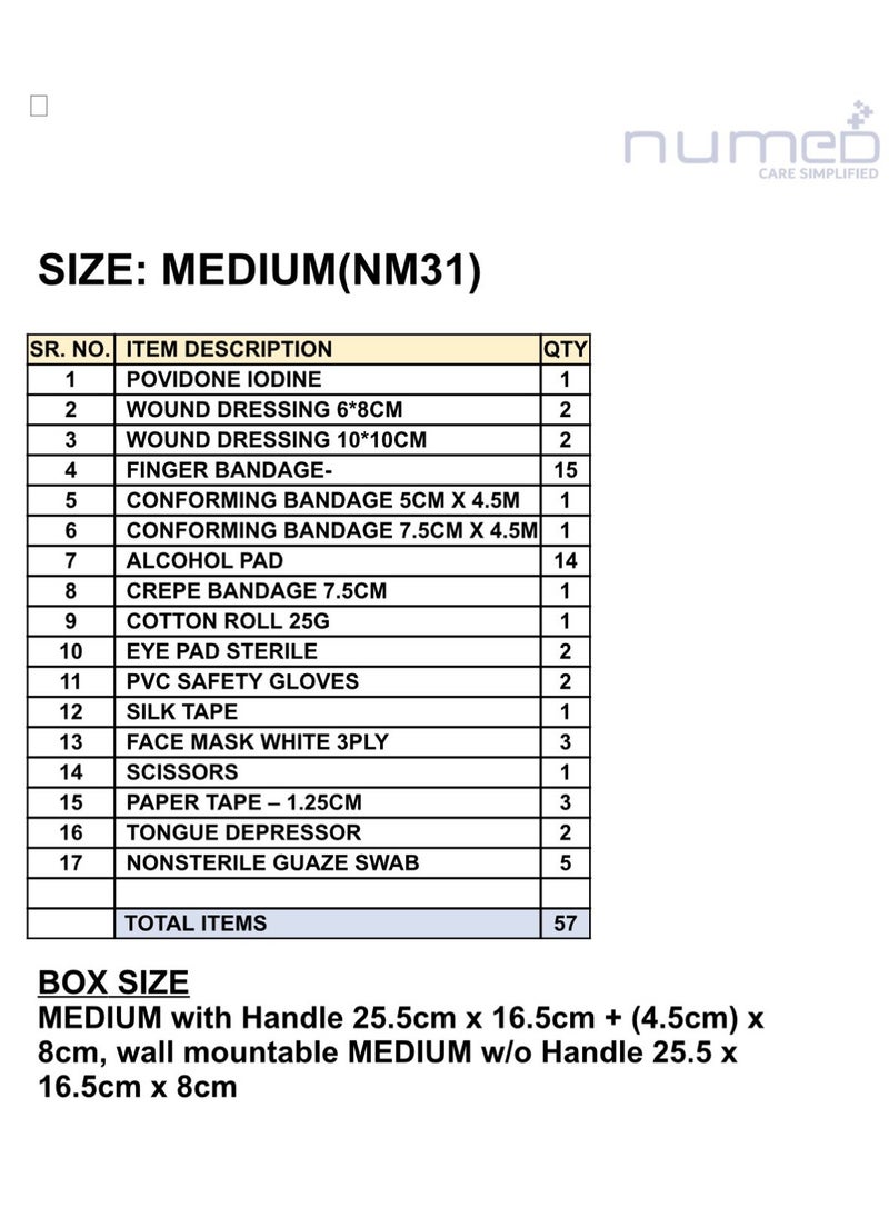 FIRST AID BOX MEDIUM with MEDICINE