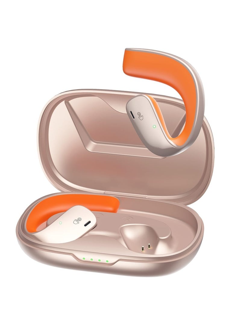 Black Shark Earphone T20 Earphone With Open Ear Wireless Earbuds Design, 35 Hours Long Battery Life, Strong 5.3 Bluetooth Connectivity, IPX67 Water Resistance and Comfortable and Lightweight - Gold