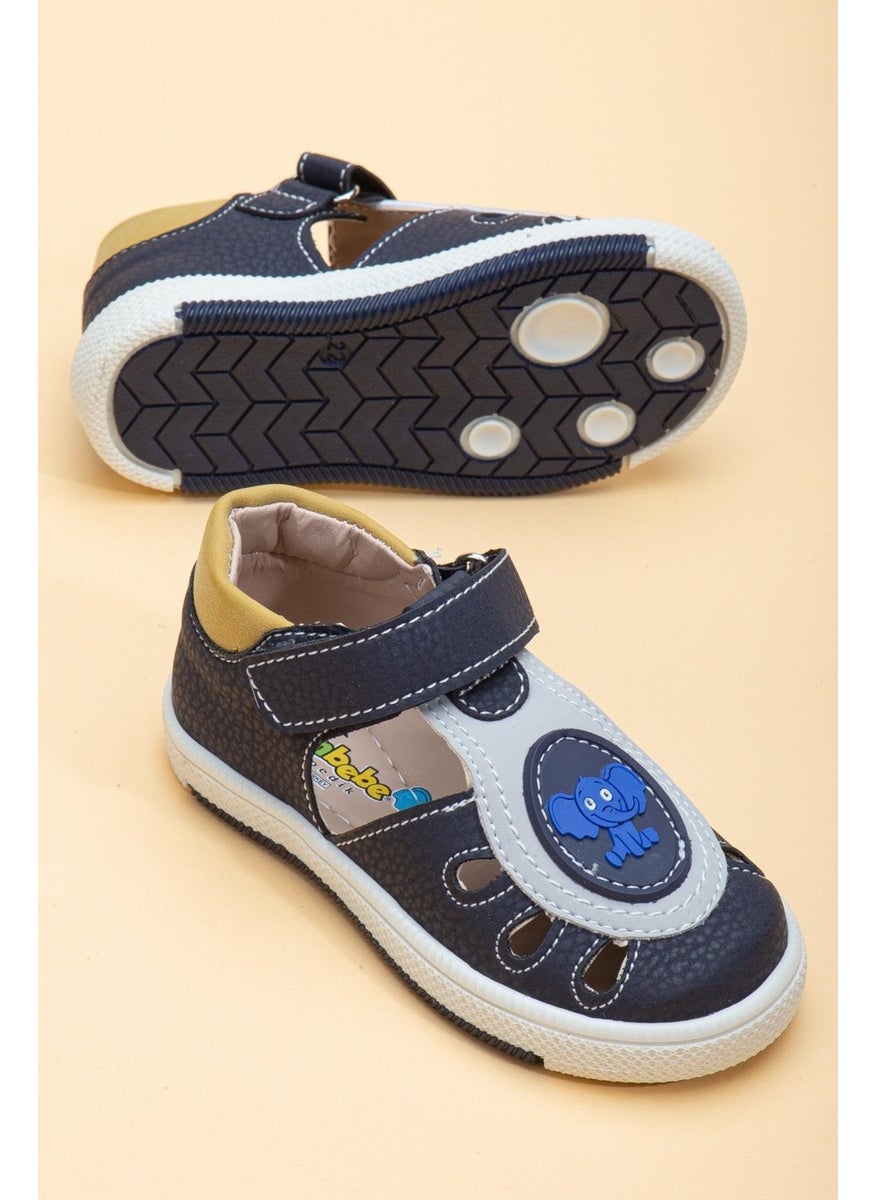 Slices Shoes Şirinbebe Side Open Velcro Yellow Boys Ilkadım Baby Shoes