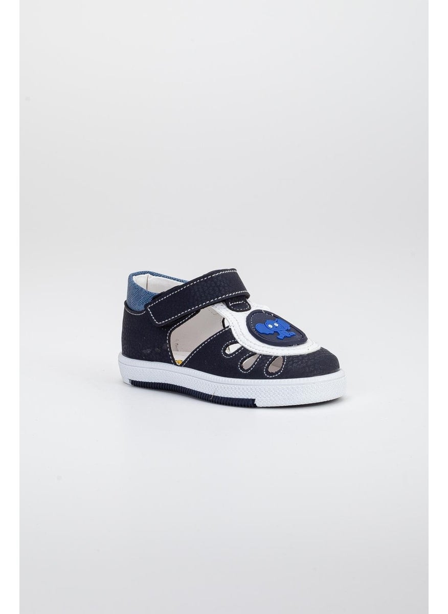 Slices Shoes Şirinbebe Side Open Velcro Blue Boys Ilkadım Baby Shoes