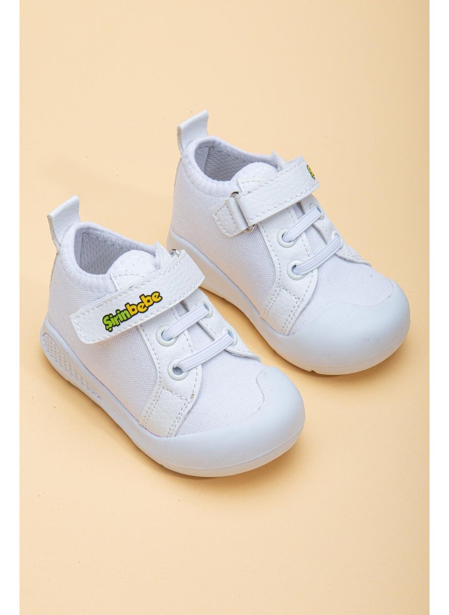 Slices Shoes Şirinbebe Şiringenç Linen White Boys Ilkadım Baby Kids Shoes