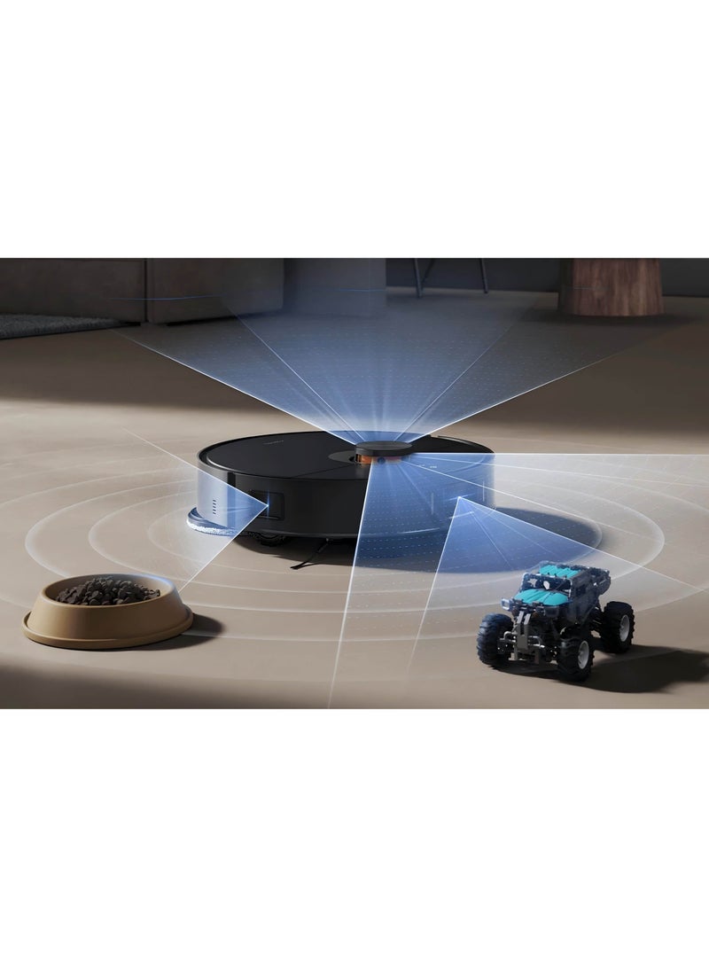 Robotic Vacuum Cleaner X20 Max,Fully Automatic Station, 8000Pa, Extendable Mop Arm, Automatic Tangle Cutting Brush, 4L Large Capacity Water Tank, Mop Hot Water Tank, Hot Air Drying 4 L 55 W D109GL Black