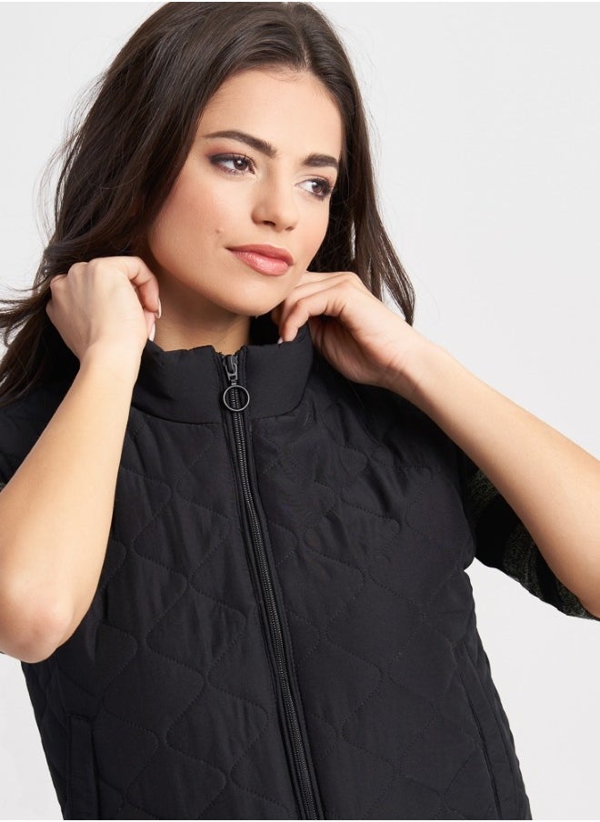 Black Quilted Vest