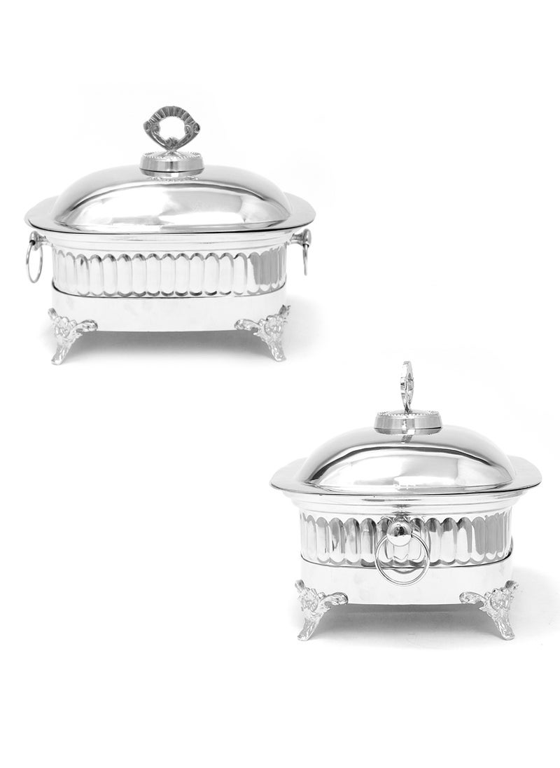 Stainless Steel Chafing Dish with Steel Lid  Buffet Warmer for Parties 2L