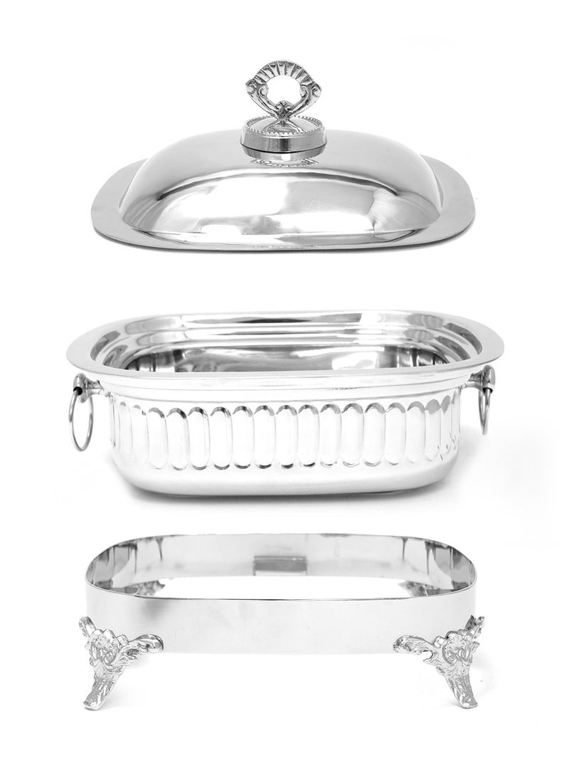 Stainless Steel Chafing Dish with Steel Lid  Buffet Warmer for Parties 2L