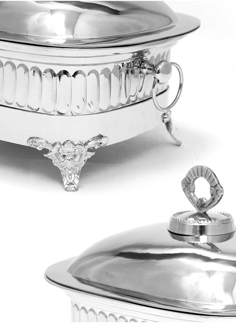 Stainless Steel Chafing Dish with Steel Lid  Buffet Warmer for Parties 2L