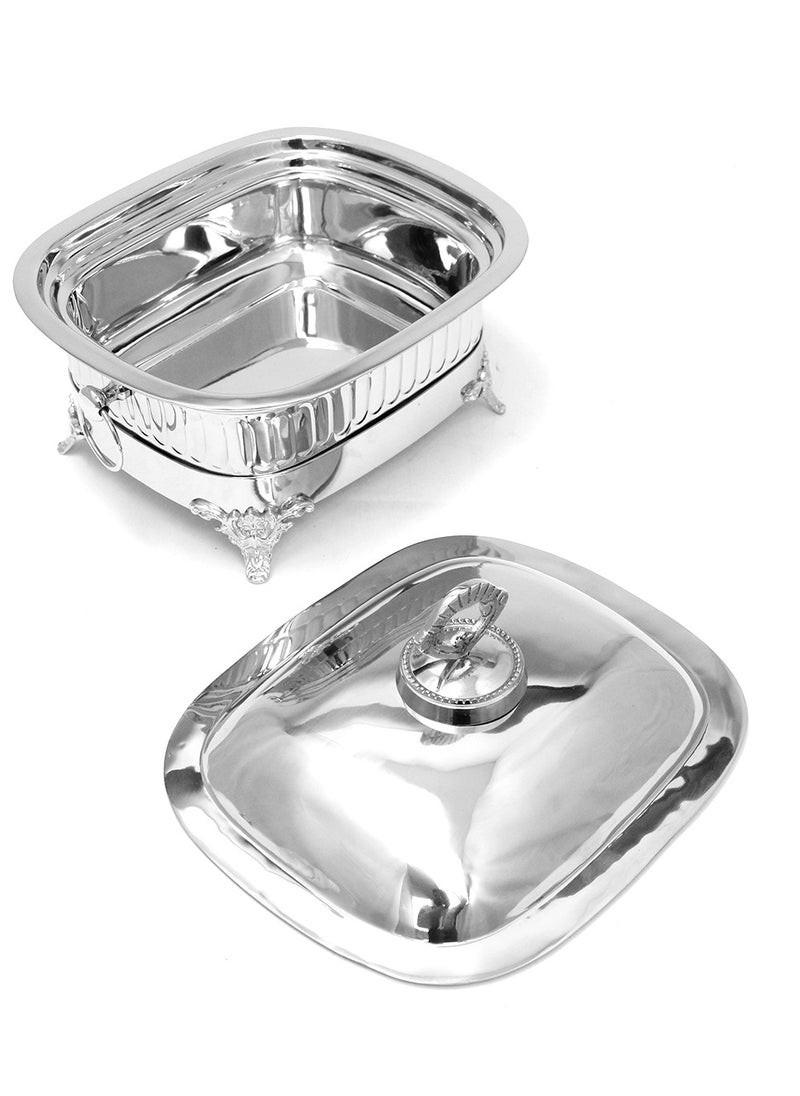 Stainless Steel Chafing Dish with Steel Lid  Buffet Warmer for Parties 2L