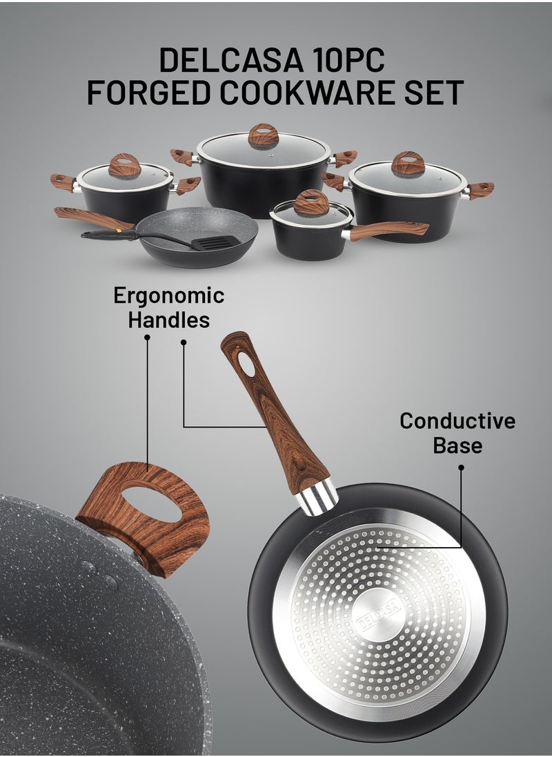 Chef Master 10 Piece Non stick Cookware Set With 5 Layer Granite