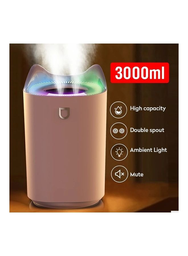 3L Essential Oil Aroma Diffuser Double Nozzle With LED Light Ultrasonic Air Humidifiers Pink