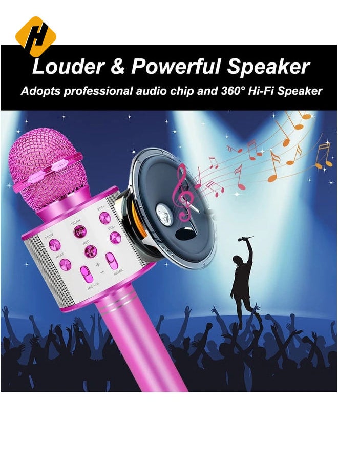 Bluetooth Karaoke Microphone Wireless,Portable Singing Microphone for Kids Adults,Karaoke Machine for Kids Toys,Birthday Gifts Ideas for 3 4 5 6 7 8 9 10 11 12 Year Old