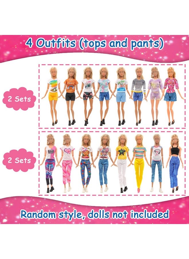 9 Sets Doll Clothes Hooded Sports Suit Casual Outfits Tops And Pants Doll Pajamas For 11.5 Inch Girls Doll