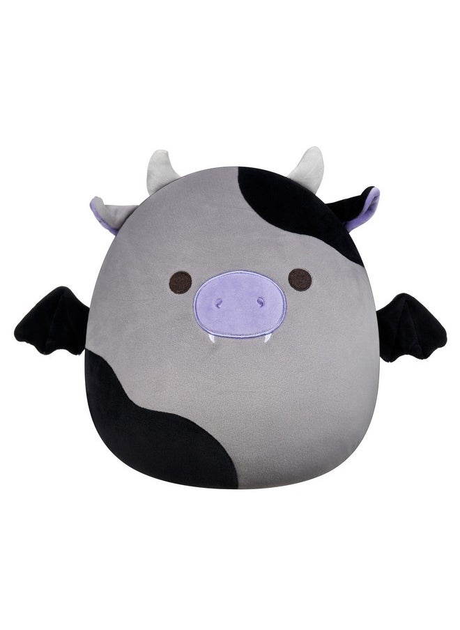 Original 12-Inch Bridgette Grey And Black Cow Bat - Official Jazwares Plush (Medium-Sized)