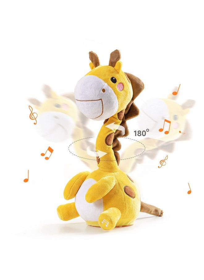 Dancing Talking Giraffe Toy, Mimicking Twisting Electronic Soft Plush Giraffe Toy With Record & Repeating What You Say, Singing Interactive Baby Toy For Toddler Boys Girls Gifts