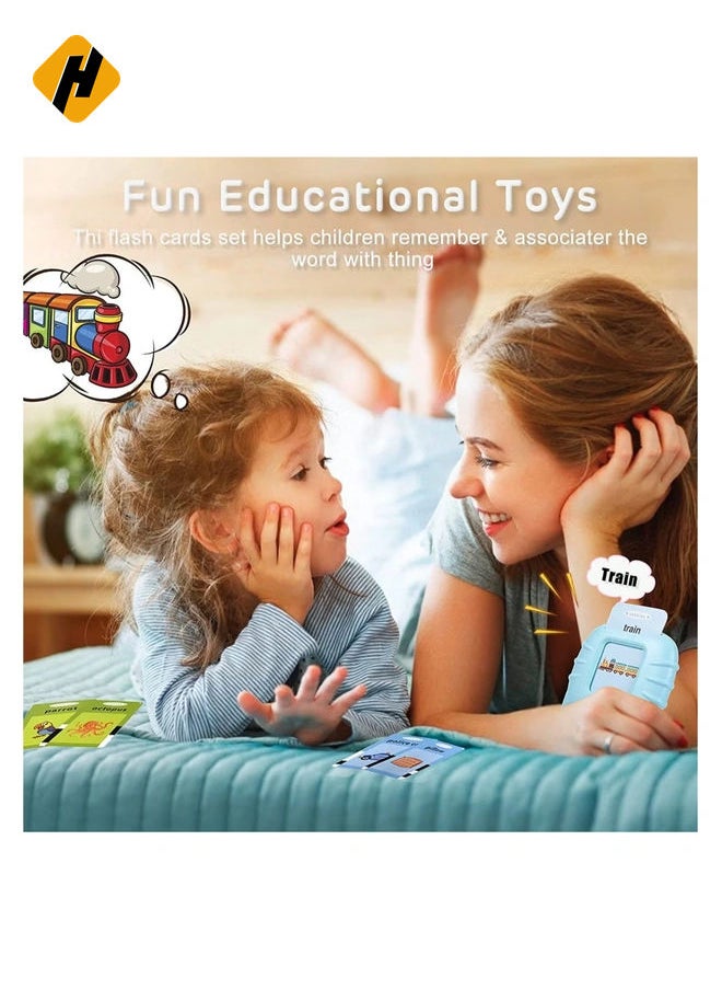 Educational Toys for 2 3 4 Years Old 112 Talking Baby Flash Cards, Learning Resource Electronic Interactive Toys for 2-4 Year Old Boys Girls Toddlers Kids