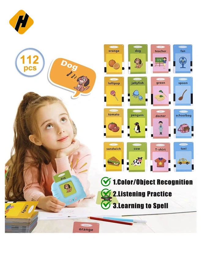 Educational Toys for 2 3 4 Years Old 112 Talking Baby Flash Cards, Learning Resource Electronic Interactive Toys for 2-4 Year Old Boys Girls Toddlers Kids