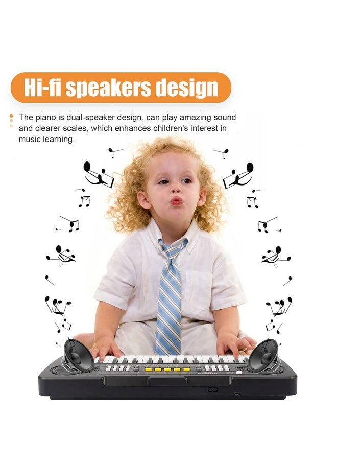 Kids Keyboard Piano, 37 Key Portable Electronic Piano For Kids, Digital Music Piano Keyboard Educational Toys For 3 4 5 6 7 8 Year Old Girls Boys (Black)