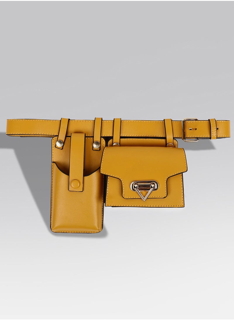 On-The-Go Glamour Yellow Belt Bag