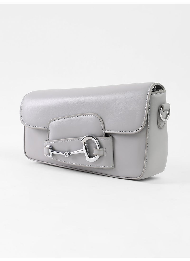 The Asymmetric Link Shoulder Bag - Ash Grey