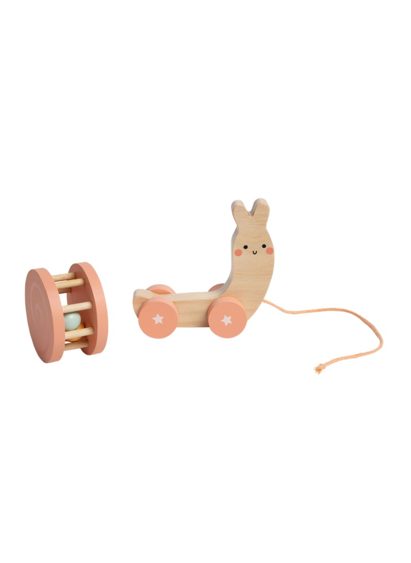 snail wooden pull toy