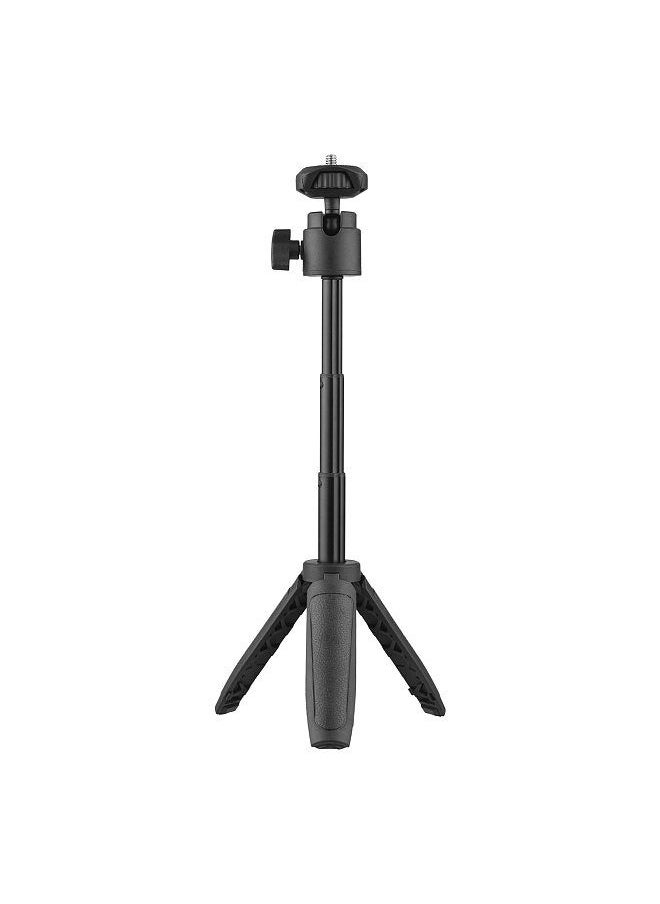 Lightweight Portable Mini Tripod Extendable Tripod Stand Handle Grip with 4 Levels of Adjustable Height for Phone Camera Selfie Video Recording Live Stream