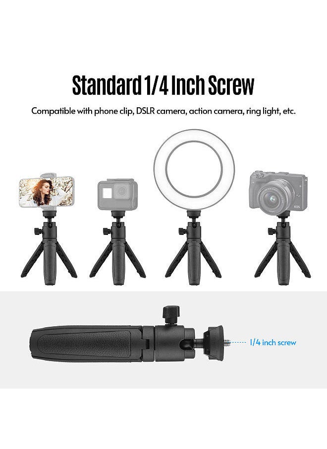 Lightweight Portable Mini Tripod Extendable Tripod Stand Handle Grip with 4 Levels of Adjustable Height for Phone Camera Selfie Video Recording Live Stream