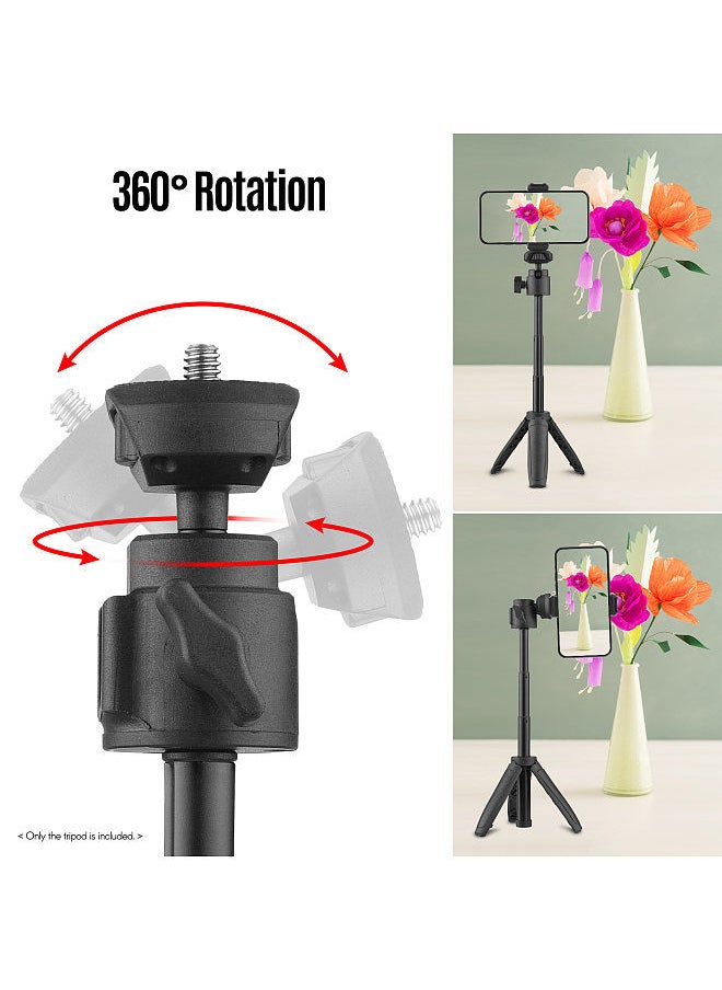 Lightweight Portable Mini Tripod Extendable Tripod Stand Handle Grip with 4 Levels of Adjustable Height for Phone Camera Selfie Video Recording Live Stream