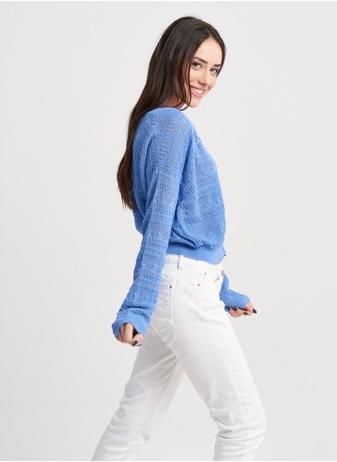 Blue Knit Cardigan